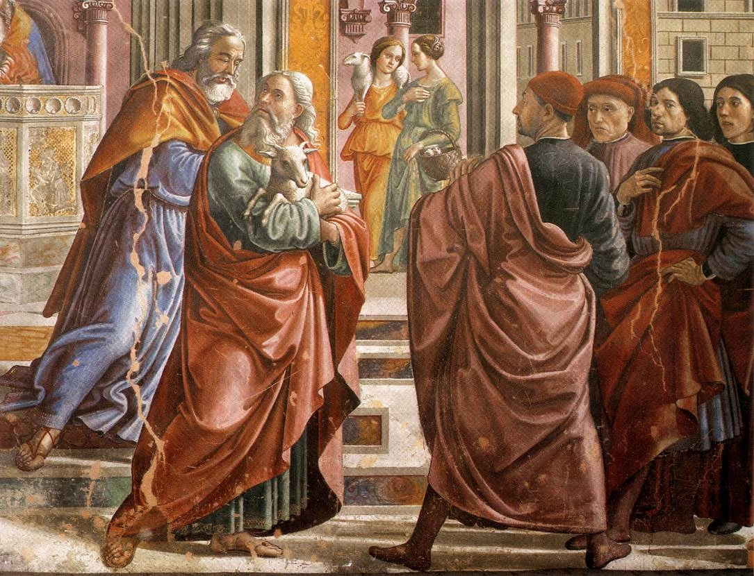 Cacciata di Gioacchino dal Tempio - Cappella Tornabuoni, Santa Maria Novella, Firenze, dettaglio